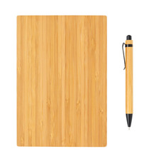 Set carnet de notes A5 et stylo en bambou publicitaire