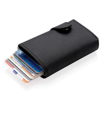 Porte-cartes RFID en aluminium standard avec portefeuille en PU publicitaire