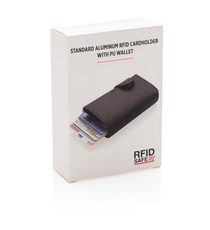 Porte-cartes RFID en aluminium standard avec portefeuille en PU publicitaire