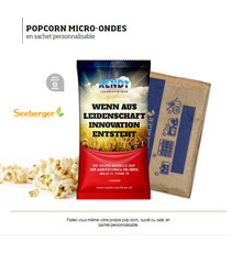 Popcorn en sachet micro-ondes personnalisé