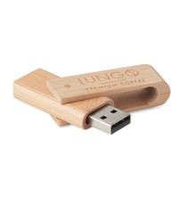 Clé USB publicitaire écologique en bambou rotative