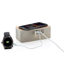 Enceinte 5W avec chargeur à induction en fibre de paille publicitaire