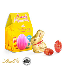 Boîte de Pâques publicitaire personnalisée avec lapin et œufs Lindt