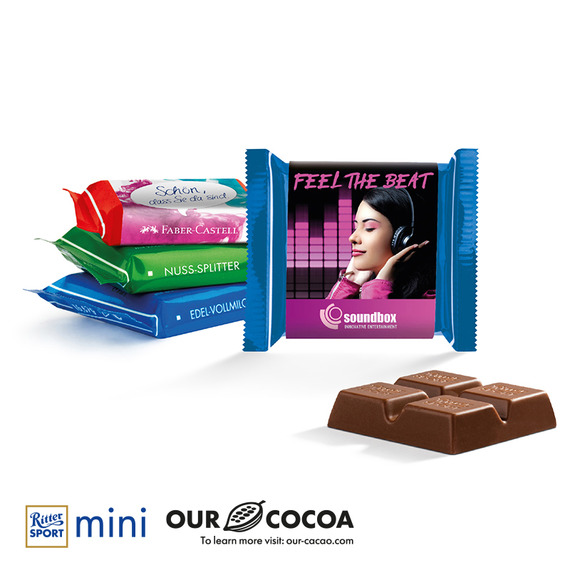 Chocolat Ritter SPORT Mini personnalisé en quadrichromie en express