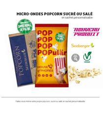 Popcorn en sachet micro-ondes personnalisé