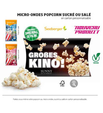 Popcorn micro-ondes en carton personnalisé Vegan