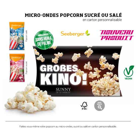 Popcorn micro-ondes en carton personnalisé Vegan