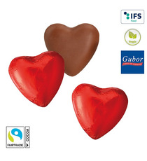 Coeur en chocolat publicitaire fabriqué en Europe