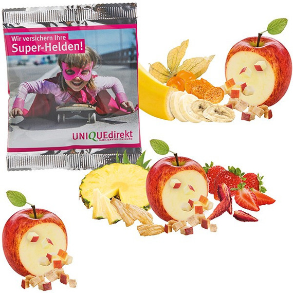 Mélange de fruits séchés bio publicitaires en sachet personnalisé PAX VEGAN