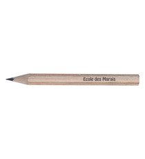 Crayon de papier personnalisable en bois sans vernis 8.7 cm