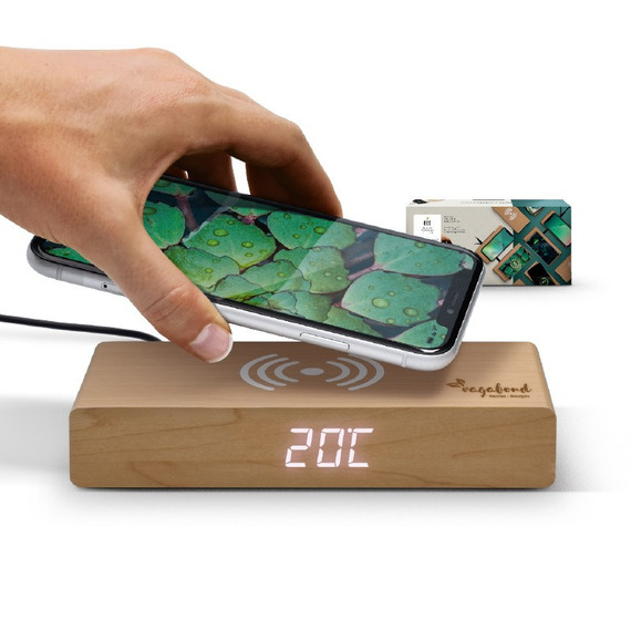 Réveil avec chargeur par induction publicitaire sans fil Réveil avec chargeur par induction publicitaire sans fil