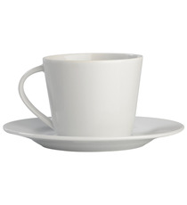 Tasse et sous-tasse publicitaire Milano 18cl porcelaine fabriqué Europe