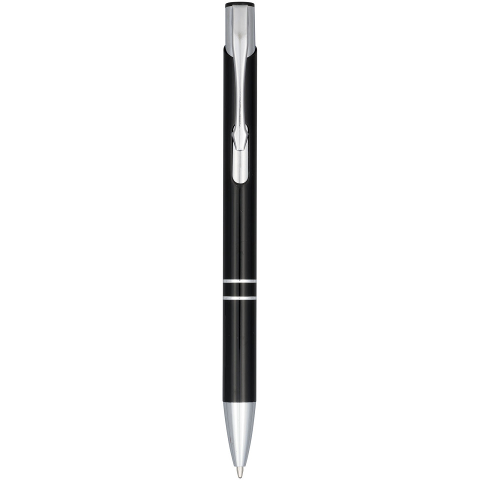 Stylo publicitaire bille rétractable en aluminium anodisé Moneta