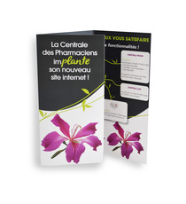 Carte publicitaire 3 volets avec sachet de graines