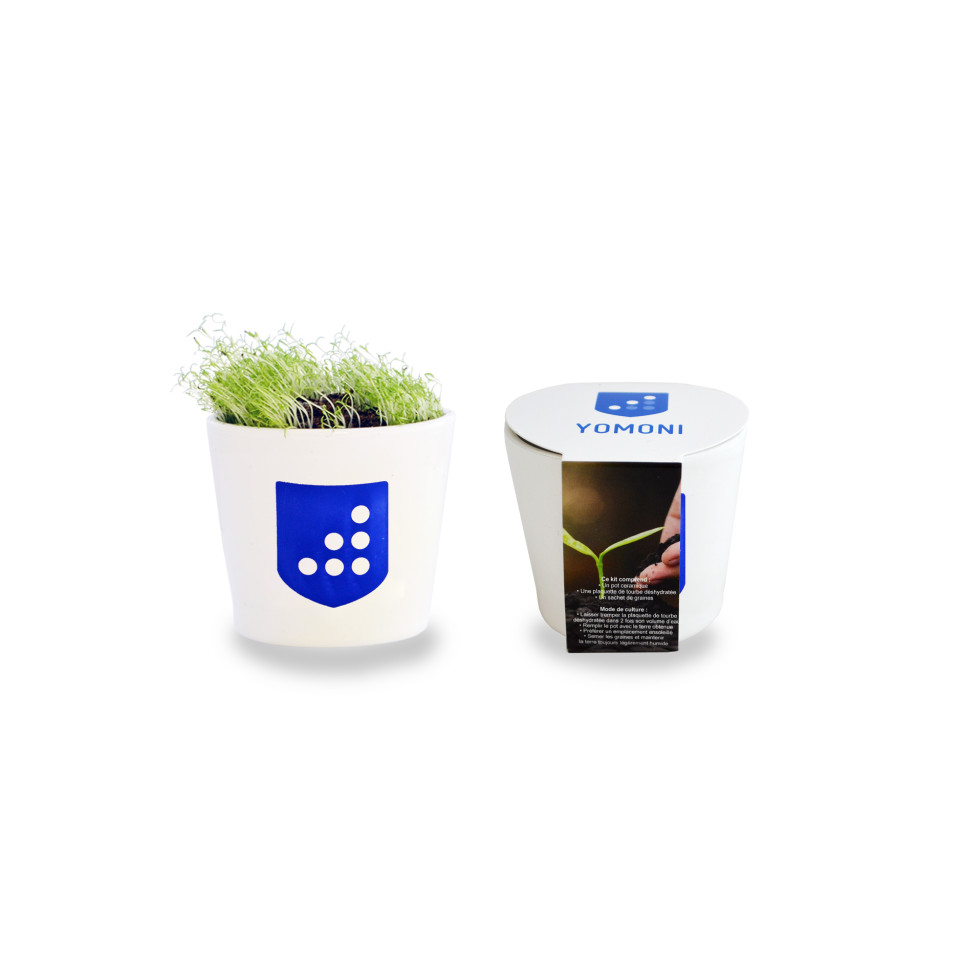 Kit publicitaire de plantation céramique rond 7 cm