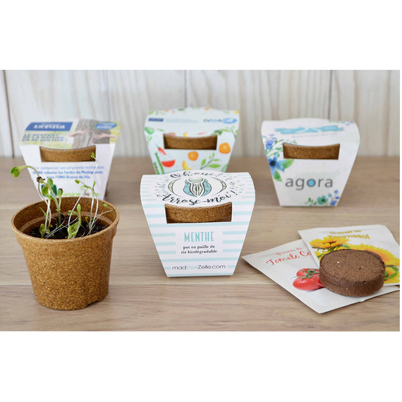 Kit publicitaire Jardin Ecolo - pot biodégradable  paille de riz