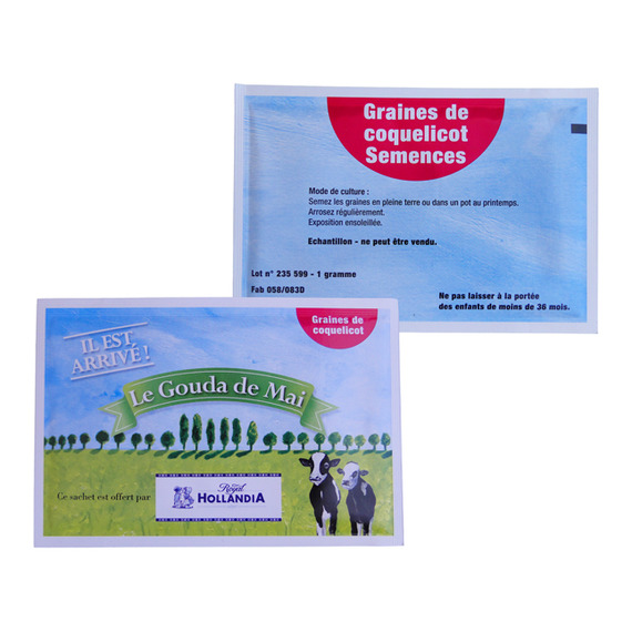 Sachet publicitaire de graines 100x150 mm 1 coul