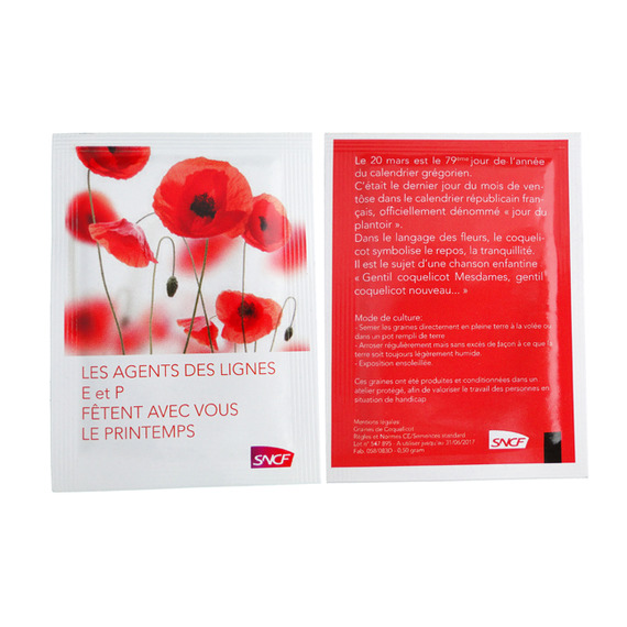 Sachet publicitaire de graines 60x80 mm 1 coul