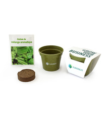 Kit publicitaire Jardin Ecolo - pot paille de riz couleur