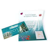 Carte publicitaire 3 volets avec sachet de graines