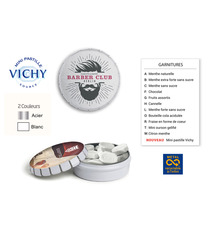 Boîte de mini pastille VICHY 53 mm personnalisable fabriqué en France