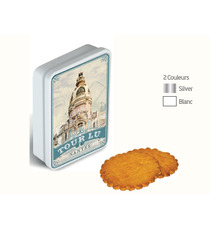 Boîte plate de biscuits grands sablé personnalisable 175 gr fabriqué en France