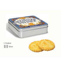 Boîte carrée avec galettes pur beurre 150 gr personnalisable fabriquée en France