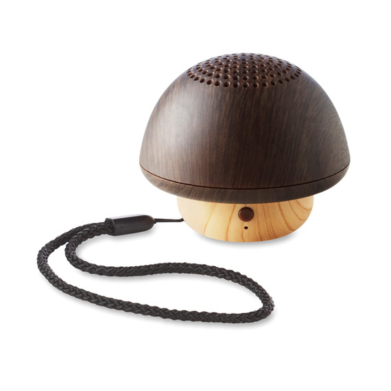 Haut-parleur compatible Bluetooth® personnalisable en bois forme champignon Haut-parleur compatible Bluetooth® personnalisable en bois forme champignon