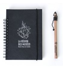 Carnet publicitaire A6 recyclé avec crayon de papier en bois