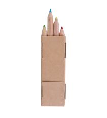 Etui en carton publicitaire de 4 crayons de couleur quadri surface totale 8.7 cm
