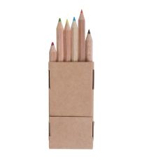 Etui en carton personnalisable de 6 crayons de couleurs 8.7cm