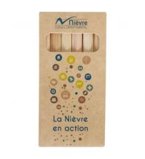 Etui en carton personnalisable de 6 crayons de couleurs 8.7cm Etui en carton personnalisable de 6 crayons de couleurs 8.7cm