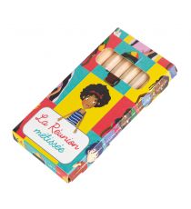 Etui en carton personnalisable de 6 crayons de couleurs 8.7cm