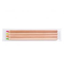 Set surligneur fluo en bois publicitaire 176 mm Set surligneur fluo en bois publicitaire 176 mm