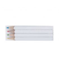 Set de 4 crayons de couleur publicitaires en bois quadri 8.7 cm