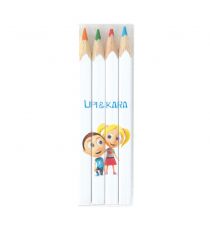 Set de 4 crayons de couleur publicitaires en bois quadri 8.7 cm