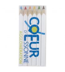 Set de 6 crayons de couleur publicitaire 8.7 cm