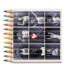 Set de 12 crayons de couleur personnalisés en quadri 8.7 cm