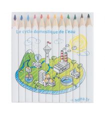 Set de 12 crayons de couleur personnalisés en quadri 8.7 cm