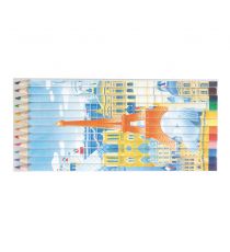 Set quadri de 12 crayons couleurs personnalisables 17.6 cm