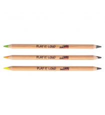 Crayon publicitaire bi-couleur en bois 176 mm graphite/fluo