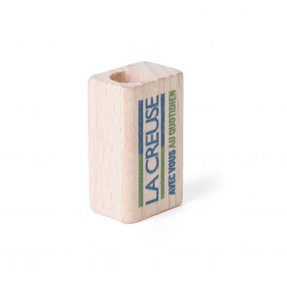 Taille crayon publicitaire en bois 1 trou 8 mm