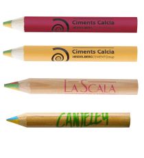 Crayon de couleur publicitaire mine 4 couleurs 8.7 cm en bois Made in France