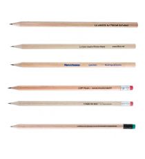 Crayon de papier publicitaire Eco sans vernis hexagonal 17.6 cm en bois Made in France