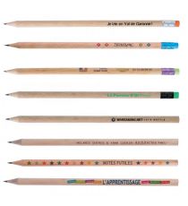 Crayon de papier personnalisable Rond Eco sans vernis 17.6 cm en bois Made in France