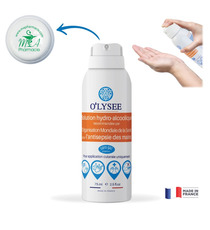 Spray désinfectant pour les mains de marque O’Lysee personnalisé fabriqué en France 75 ml
