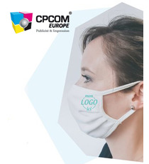 Masque tissu publicitaire réutilisable certifié DGA 100 lavages AFNOR UNS1