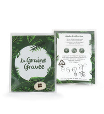 Graines gravées en sachet transparent publicitaire