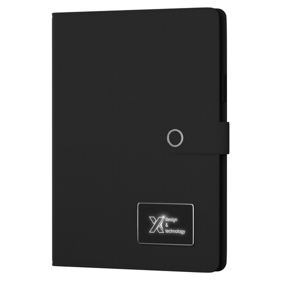 Carnet publicitaire powerbank avec logo lumineux personnalisable A4