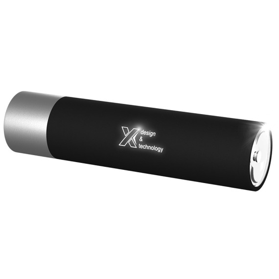 Lampe torche publicitaire logo lumineux et batterie de 2500 mAh SCX design